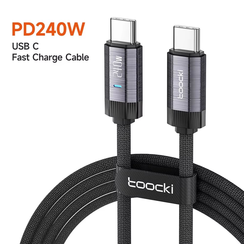 240W USB C to USB Type C Cable 48V 5A PD3.1 Super Fast Charging for Iphone 15 Promax Samsung S23 Macbook Hauwei Xiaomi
