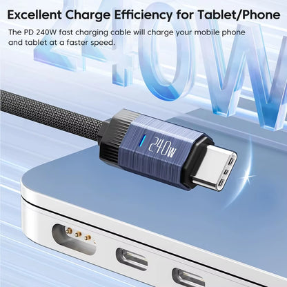 240W USB C to USB Type C Cable 48V 5A PD3.1 Super Fast Charging for Iphone 15 Promax Samsung S23 Macbook Hauwei Xiaomi